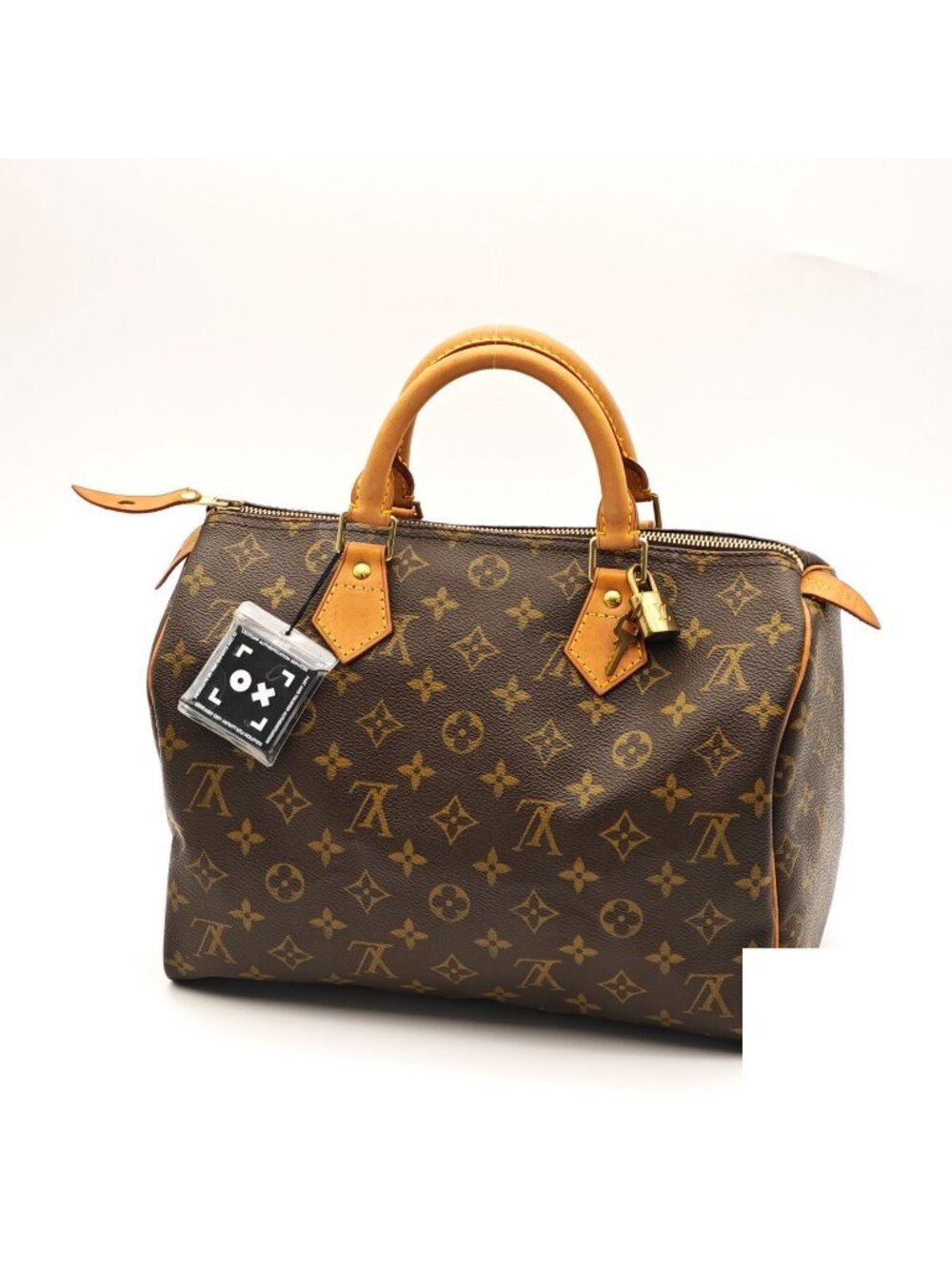 Louis Vuitton Speedy 30 Bag Handbag Mini Boston Brown Padlock Key